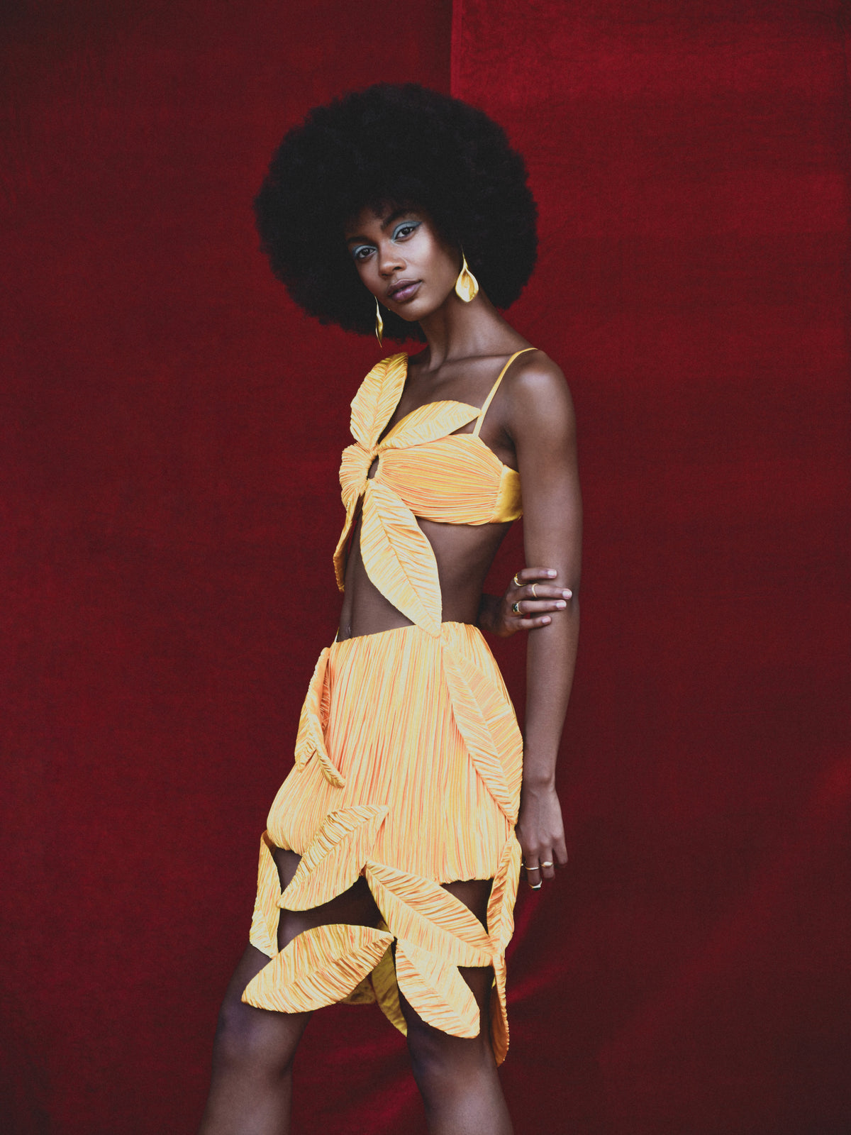 Umi sculptural stretch peau de soie dress